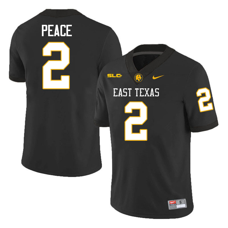 East Texas A&M Lions #2 Ron Peace College Football Jerseys,Uniforms-Black